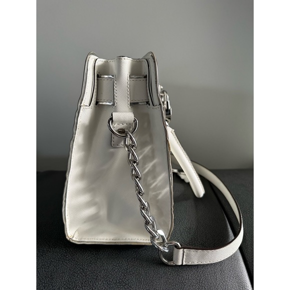 Michael Kors Hamilton Specchio E W Satchel Optic White - Picture 6 of 16